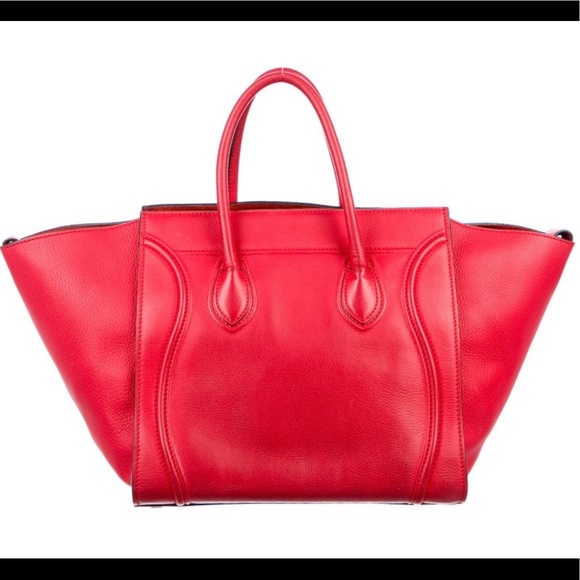 Celine medium phantom luggage tote, red, Christmas purse! - Picture 3 of 4